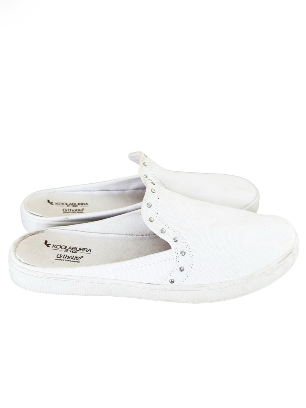 Koolaburra by UGG White canvas studded mule slip-on sneakers Size 8.5